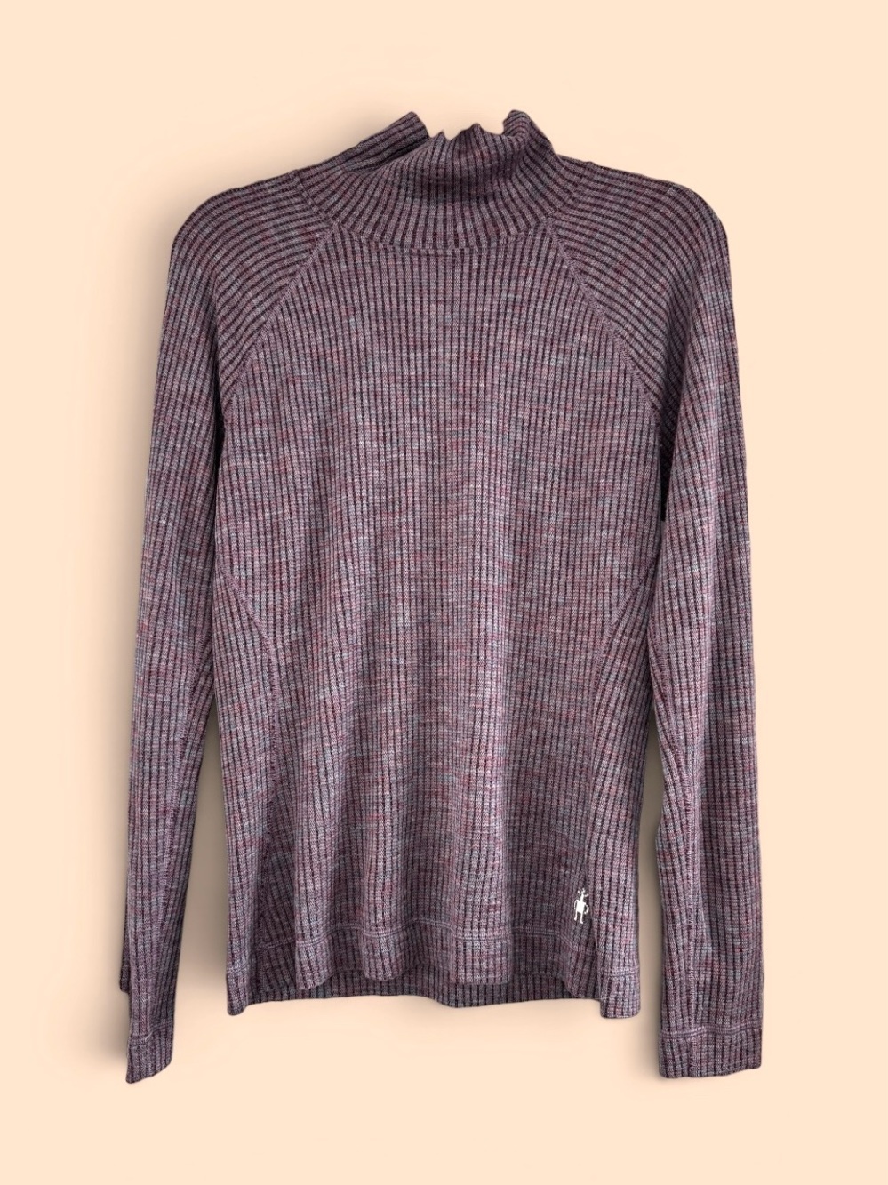 NEW Smartwool Cozy Ribbed Turtleneck Sweater - 100% Merino Wool Violet Heather